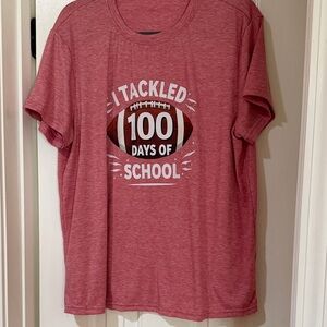 100 Days of School Football Graphic Tee - Red